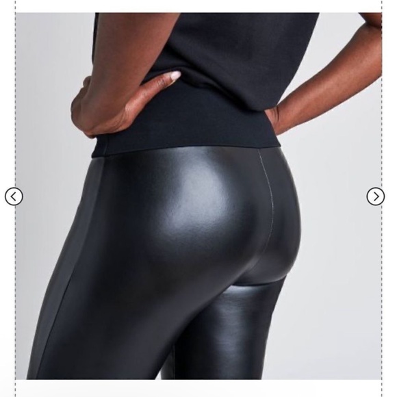 Like New Assets By Spanx Faux Leather Leggings Black Size S - Picture 7 of 13